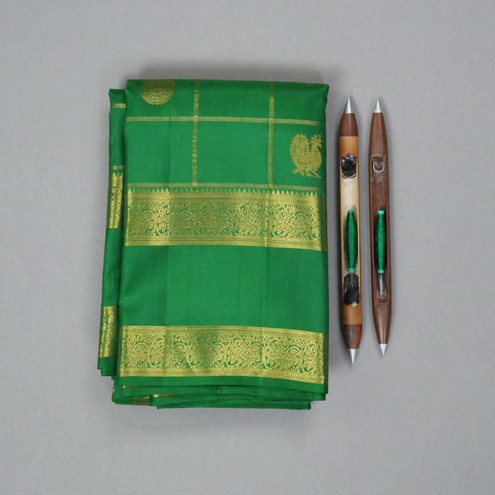 Hayagrivas Handloom Green Kanjivaram Silk Saree KBF306E5-3