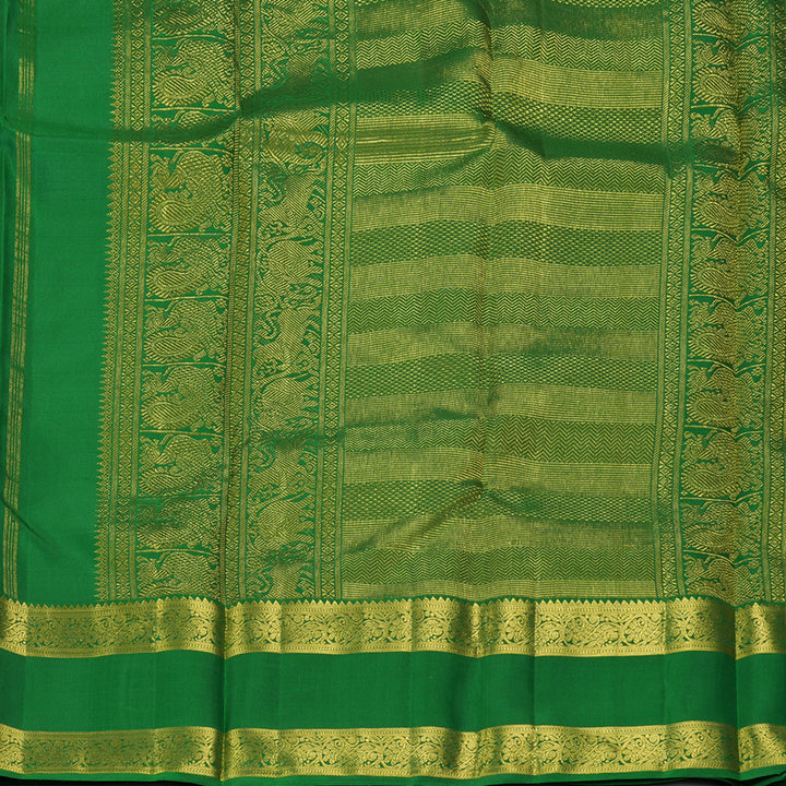 Hayagrivas Handloom Green Kanjivaram Silk Saree KBF306E5-3