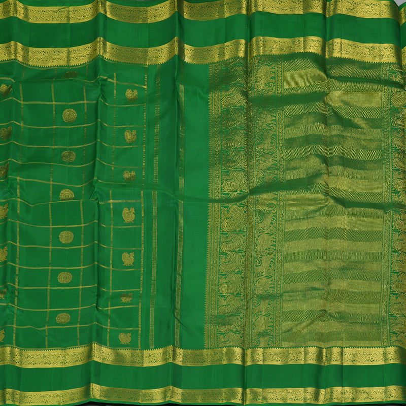 Hayagrivas Handloom Green Kanjivaram Silk Saree KBF306E5-3