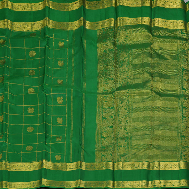 Hayagrivas Handloom Green Kanjivaram Silk Saree KBF306E5-3