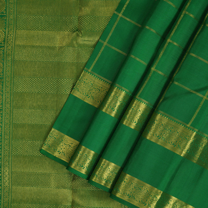 Hayagrivas Handloom Green Kanjivaram Silk Saree KBF306E5-3
