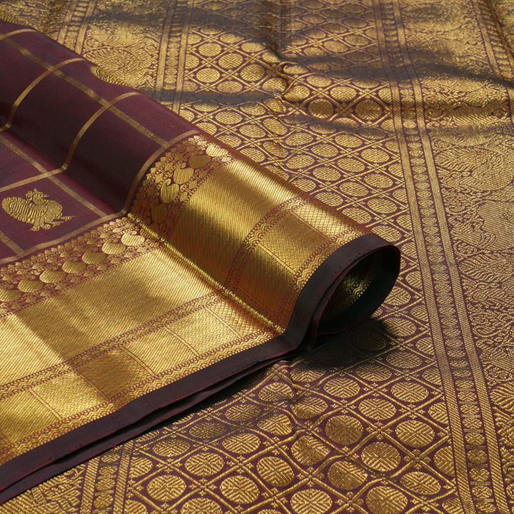 Hayagrivas Handloom Wine Maroon Kanjivaram Silk Saree KBF306E5-7