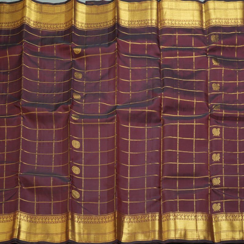 Hayagrivas Handloom Wine Maroon Kanjivaram Silk Saree KBF306E5-7