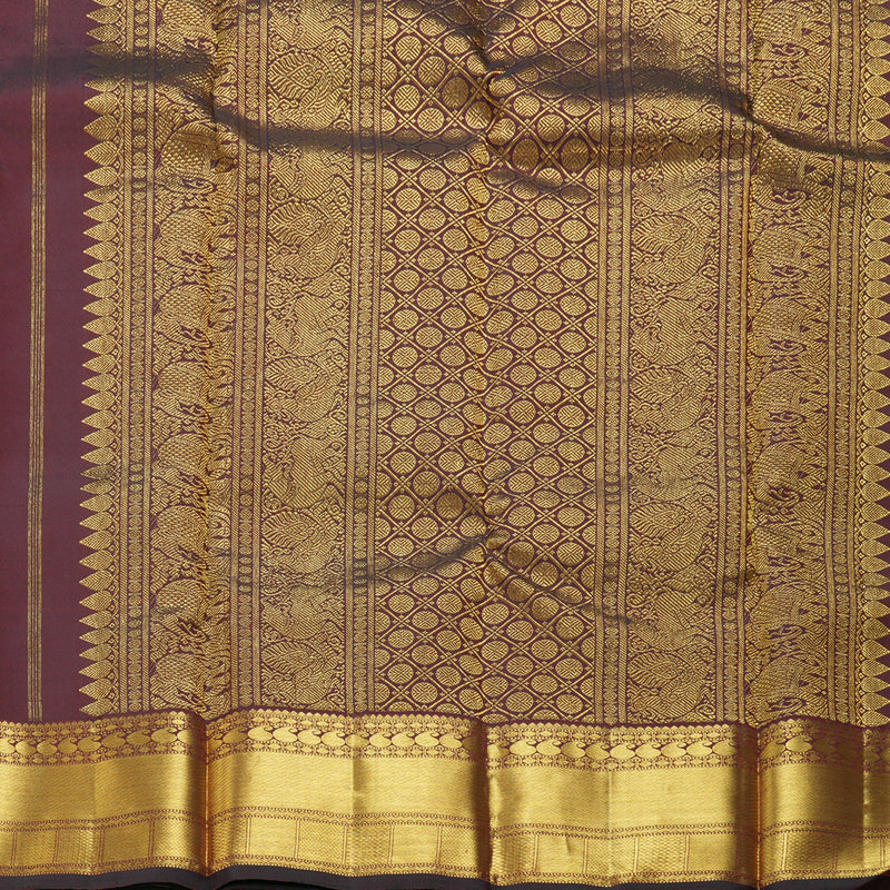 Hayagrivas Handloom Wine Maroon Kanjivaram Silk Saree KBF306E5-7