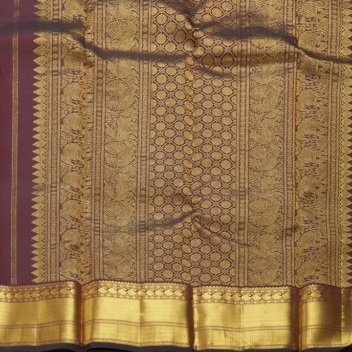 Hayagrivas Handloom Wine Maroon Kanjivaram Silk Saree KBF306E5-7