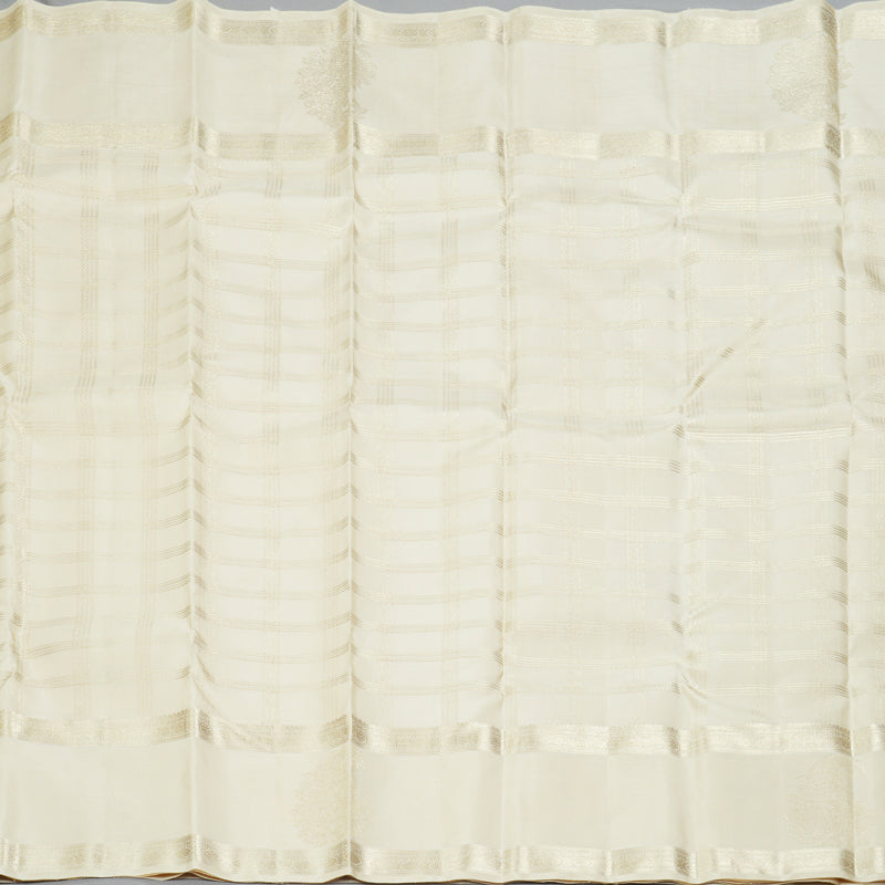 Hayagrivas Handloom Ivory Kanjivaram Silk Saree KBF306E6-1