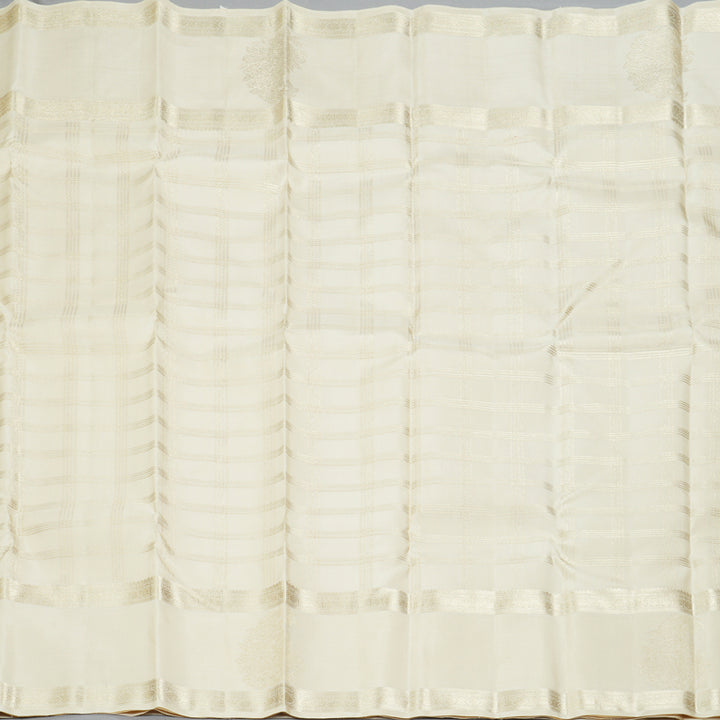 Hayagrivas Handloom Ivory Kanjivaram Silk Saree KBF306E6-1