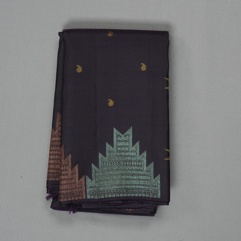 Hayagrivas Handloom Deep Plum Kanjivaram Silk Saree KBF306E7-1