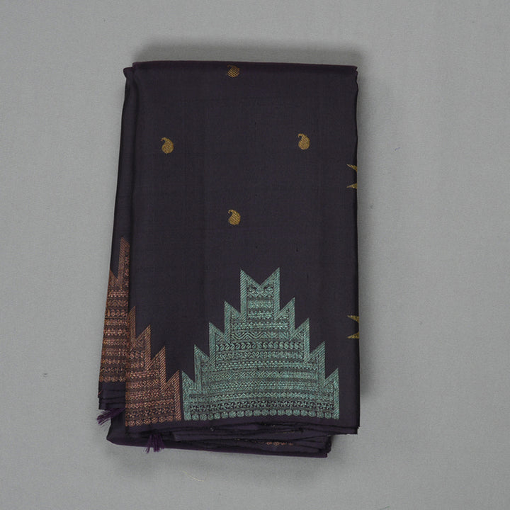 Hayagrivas Handloom Deep Plum Kanjivaram Silk Saree KBF306E7-1