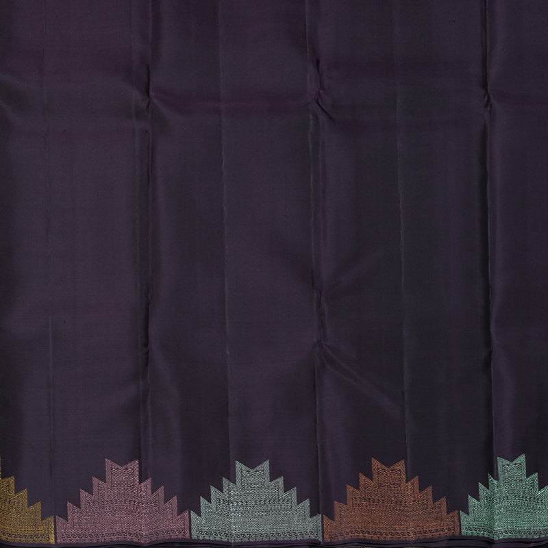 Hayagrivas Handloom Deep Plum Kanjivaram Silk Saree KBF306E7-1