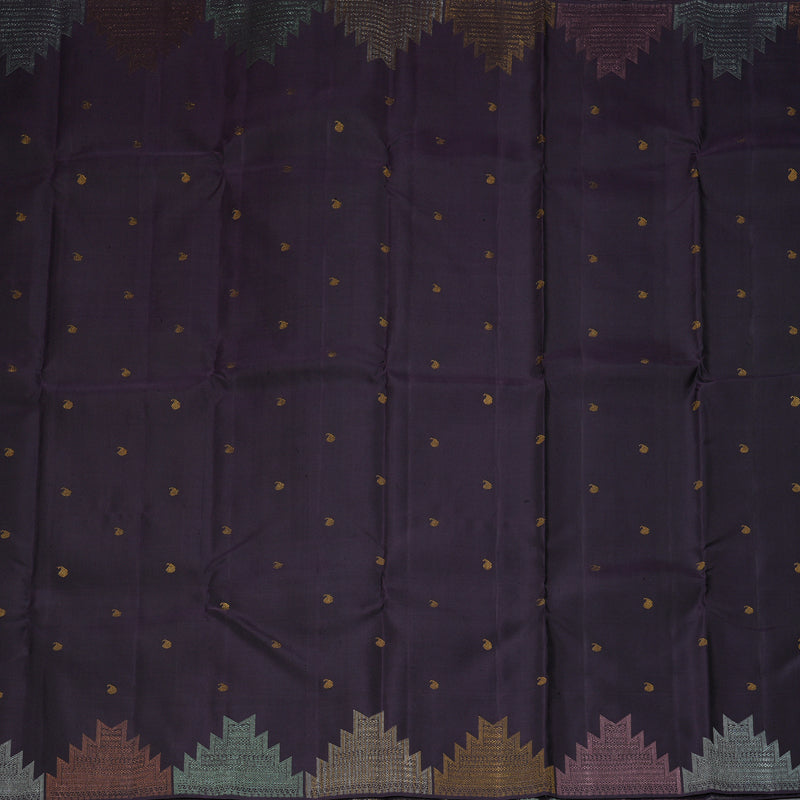 Hayagrivas Handloom Deep Plum Kanjivaram Silk Saree KBF306E7-1