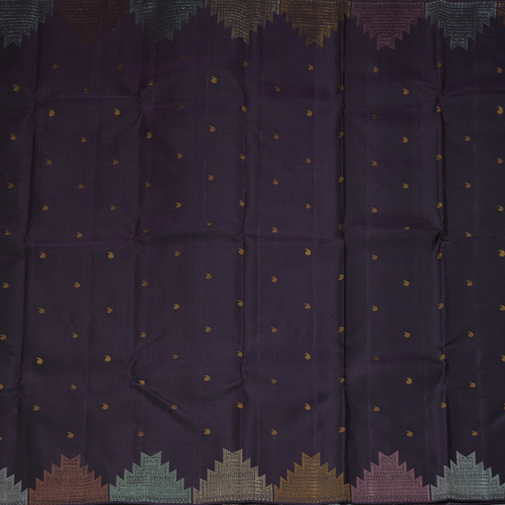 Hayagrivas Handloom Deep Plum Kanjivaram Silk Saree KBF306E7-1