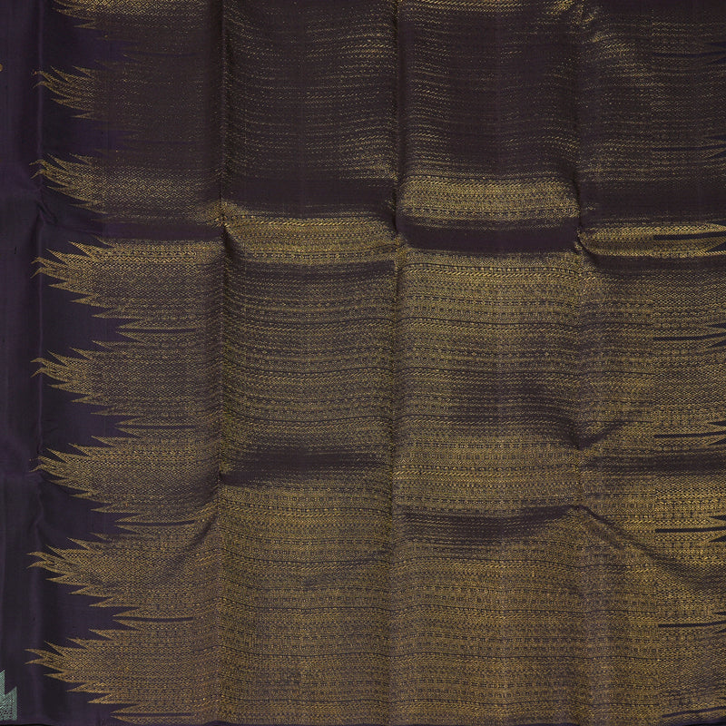 Hayagrivas Handloom Deep Plum Kanjivaram Silk Saree KBF306E7-1