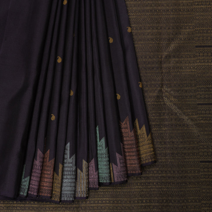Hayagrivas Handloom Deep Plum Kanjivaram Silk Saree KBF306E7-1