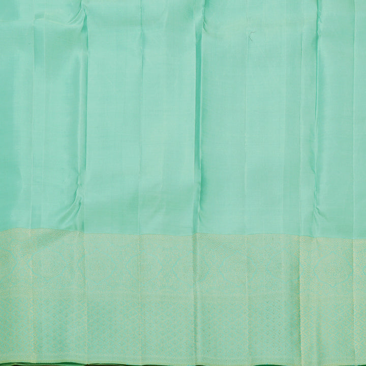 Hayagrivas Handloom Navy Blue Kanjivaram Silk Saree with Sea Green Border KBF306E8-1