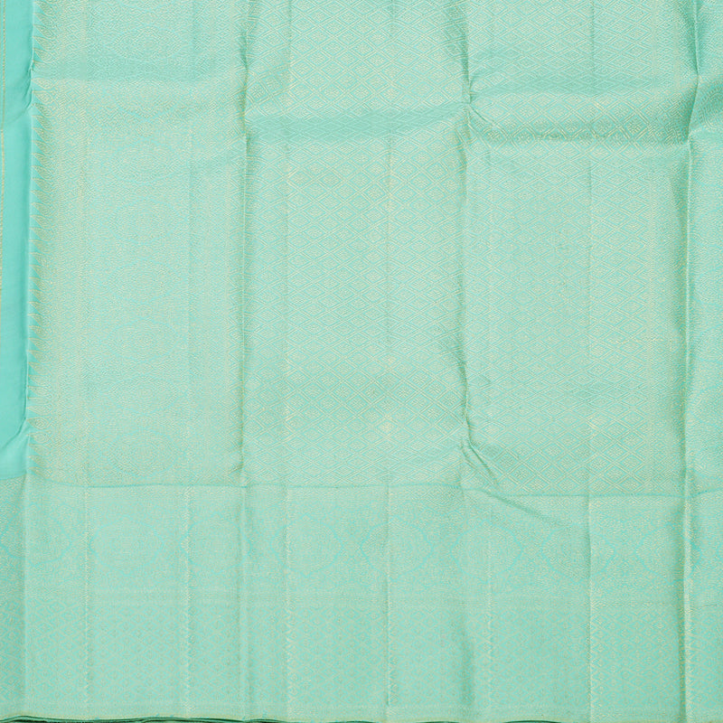 Hayagrivas Handloom Navy Blue Kanjivaram Silk Saree with Sea Green Border KBF306E8-1