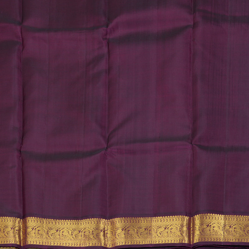 Hayagrivas Handloom Royal Grey Kanjivaram Silk Saree with Violet Border KBF307E15-2