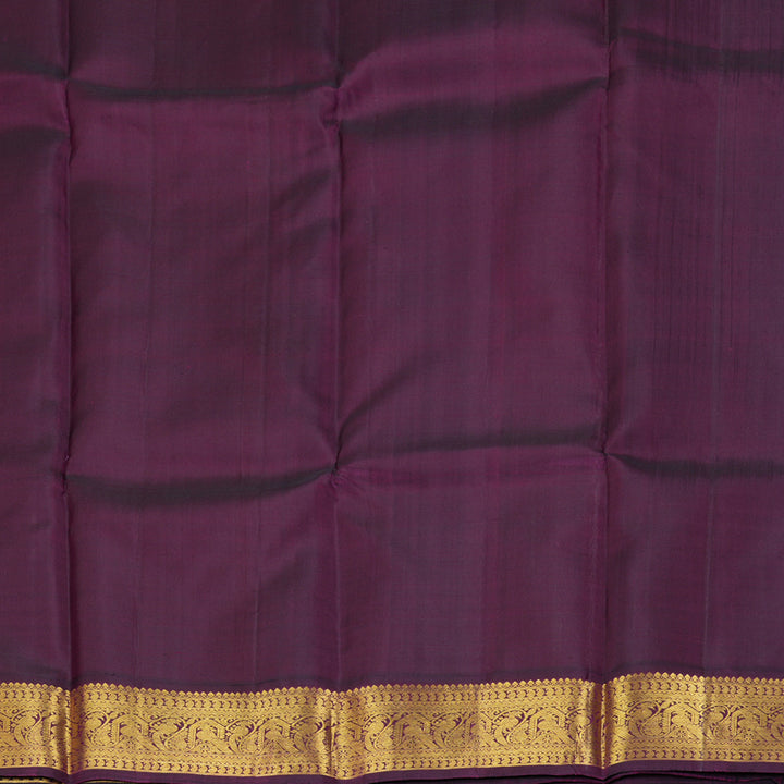 Hayagrivas Handloom Royal Grey Kanjivaram Silk Saree with Violet Border KBF307E15-2