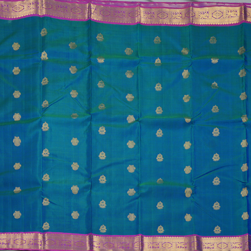 Hayagrivas Handloom Mayilkazhuthu Kanjivaram Silk Saree with Purple Border KBF307E3-1
