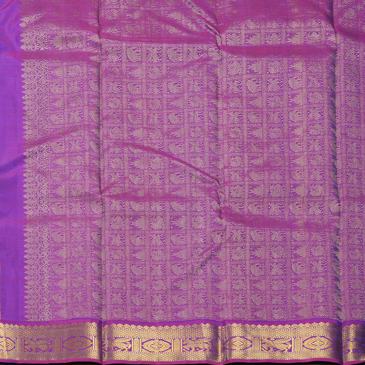 Hayagrivas Handloom Mayilkazhuthu Kanjivaram Silk Saree with Purple Border KBF307E3-1