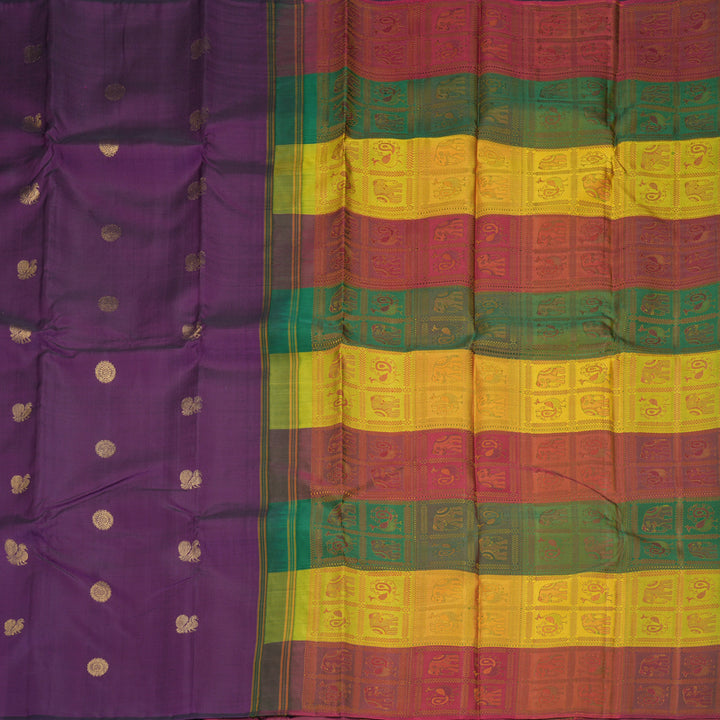 Hayagrivas Handloom Purple Kanjivaram Silk Saree KBF312E13-1