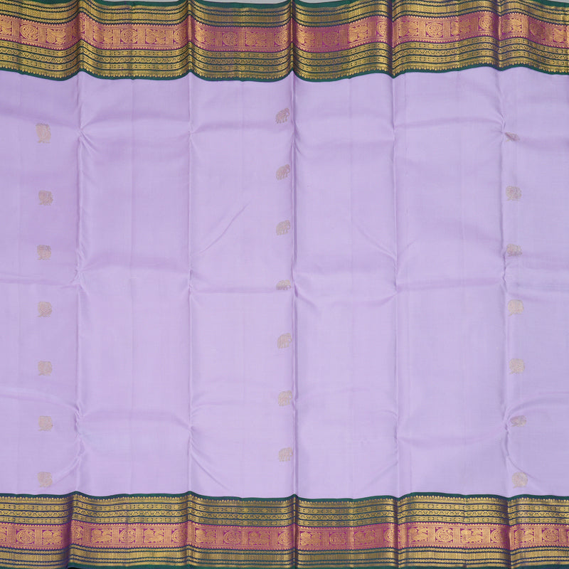 Hayagrivas Handloom Lavendar Kanjivaram Silk Saree with Mayilkazhuthu Border KBF312E8-1