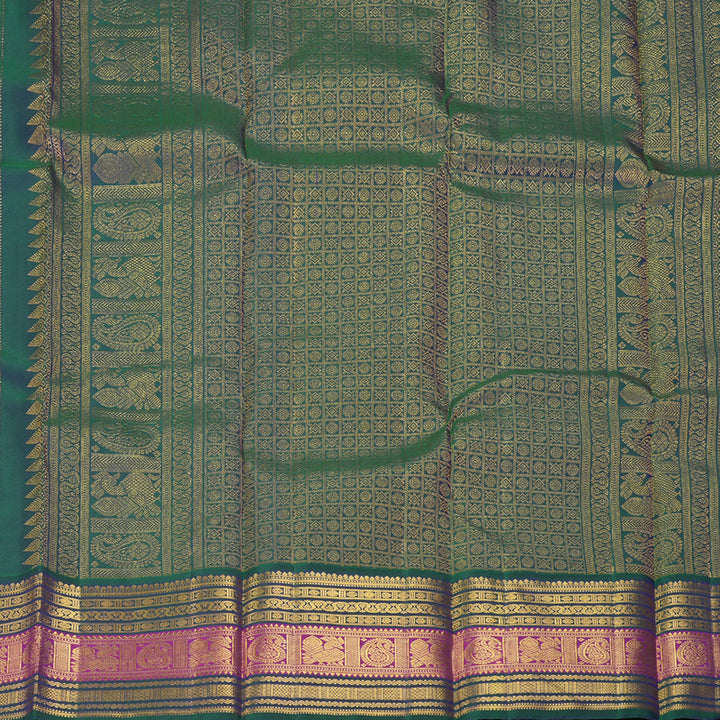 Hayagrivas Handloom Lavendar Kanjivaram Silk Saree with Mayilkazhuthu Border KBF312E8-1