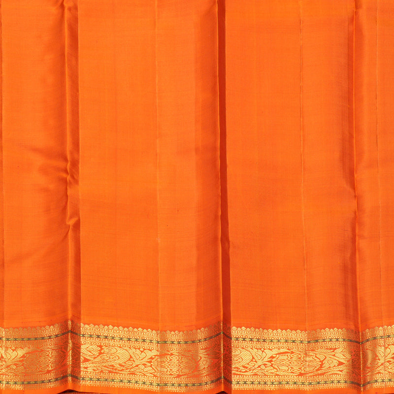 Hayagrivas Handloom Purple Kanjivaram Silk Saree with Orange Border KBF312E9-1