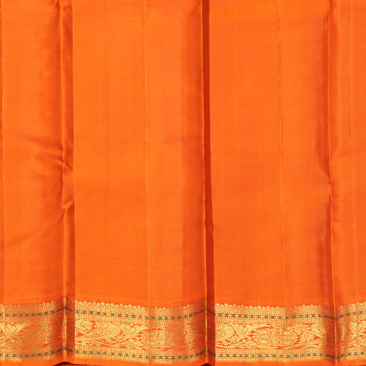 Hayagrivas Handloom Purple Kanjivaram Silk Saree with Orange Border KBF312E9-1