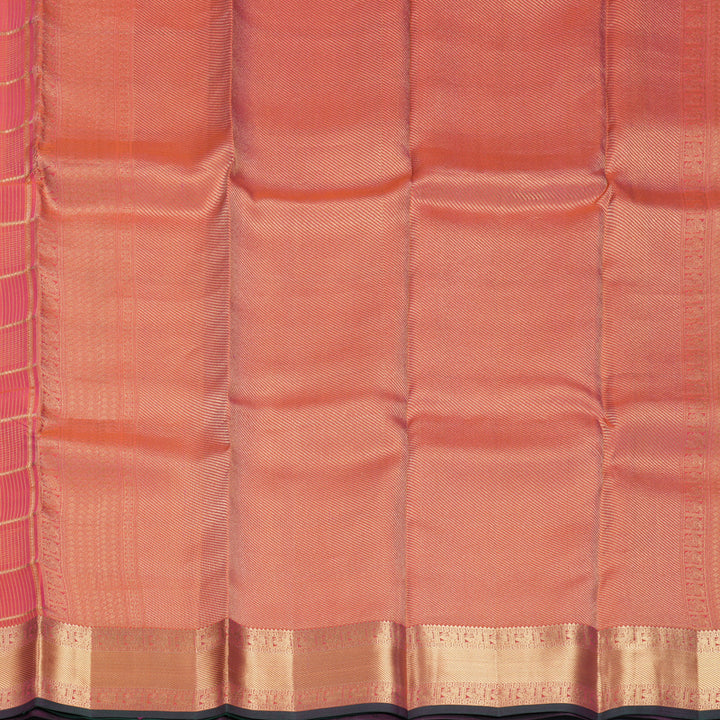 Hayagrivas Handloom Orangish-Pink Kanjivaram Silk Saree KBF316E11-7