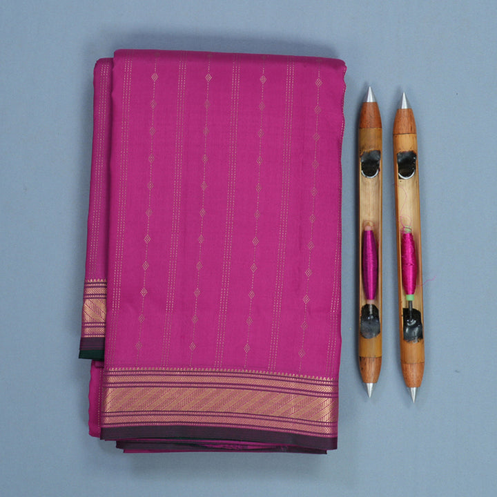 Hayagrivas Handloom Magenta-Pink Kanjivaram Silk Saree KBF316E12-4