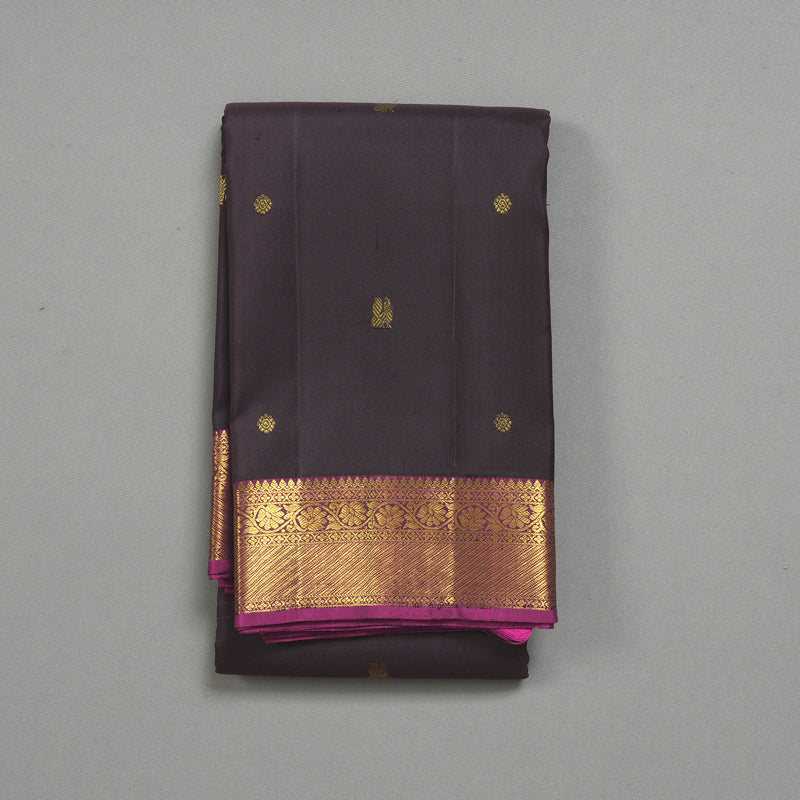 Hayagrivas Handloom Deep Nagapazham Kanjivaram Silk Saree with Magenta Border KBF318E2-1