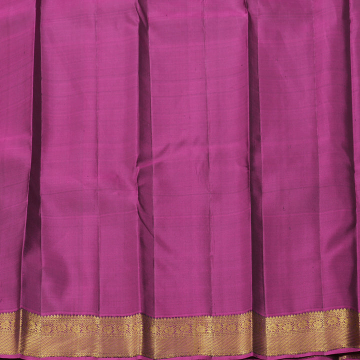 Hayagrivas Handloom Deep Nagapazham Kanjivaram Silk Saree with Magenta Border KBF318E2-1