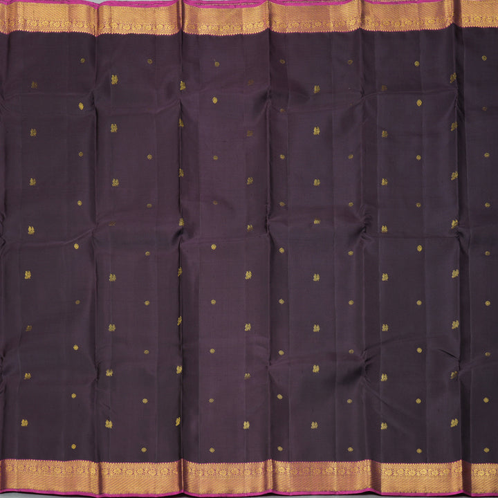 Hayagrivas Handloom Deep Nagapazham Kanjivaram Silk Saree with Magenta Border KBF318E2-1