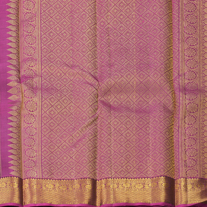 Hayagrivas Handloom Deep Nagapazham Kanjivaram Silk Saree with Magenta Border KBF318E2-1