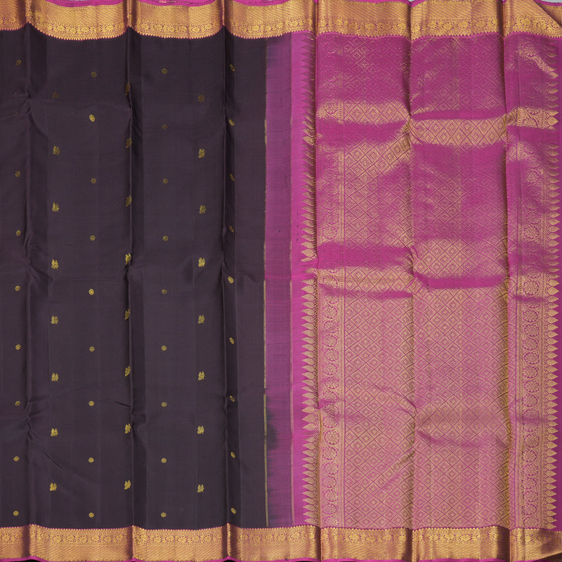 Hayagrivas Handloom Deep Nagapazham Kanjivaram Silk Saree with Magenta Border KBF318E2-1