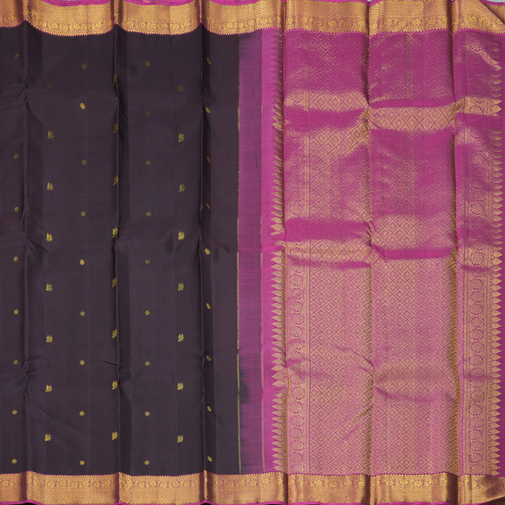 Hayagrivas Handloom Deep Nagapazham Kanjivaram Silk Saree with Magenta Border KBF318E2-1