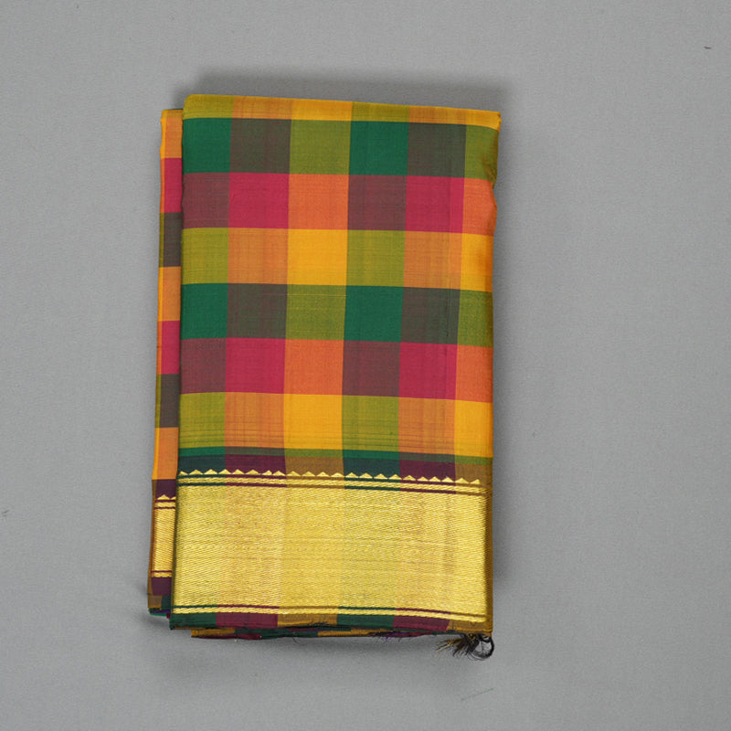 Hayagrivas Handloom Multicolour Checks Kanjivaram Silk Saree KBF318E2-2
