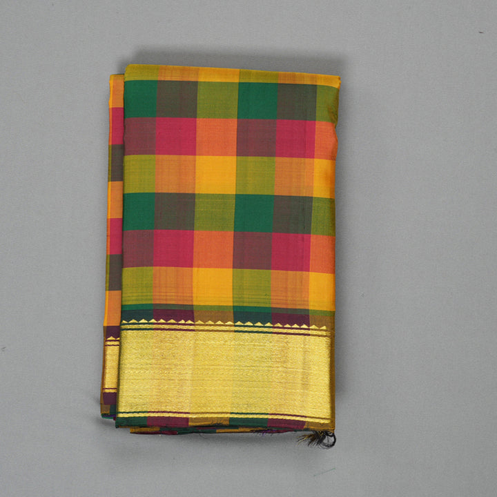 Hayagrivas Handloom Multicolour Checks Kanjivaram Silk Saree KBF318E2-2