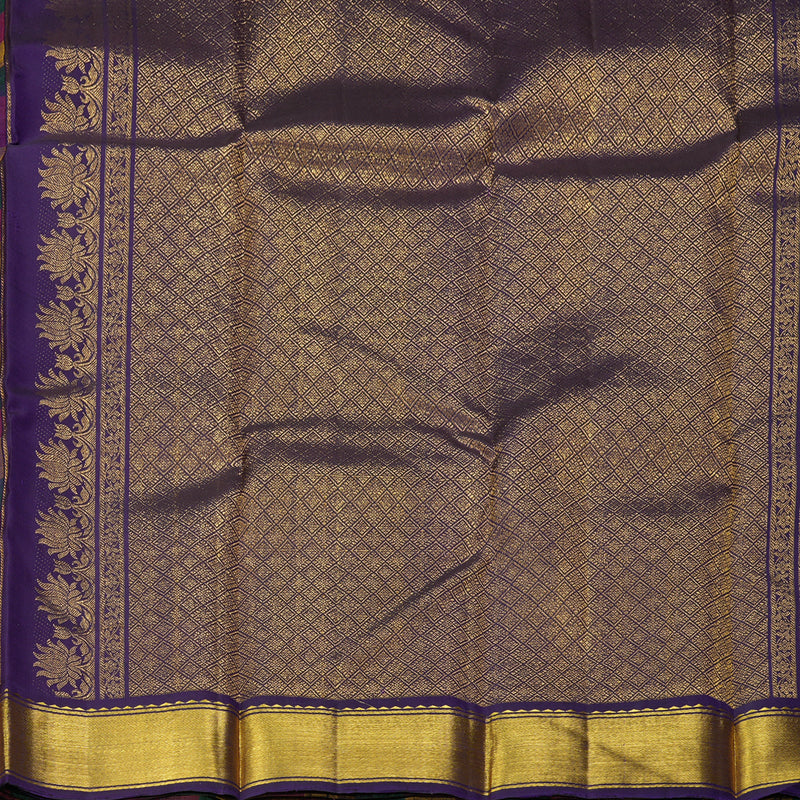 Hayagrivas Handloom Multicolour Checks Kanjivaram Silk Saree KBF318E2-2