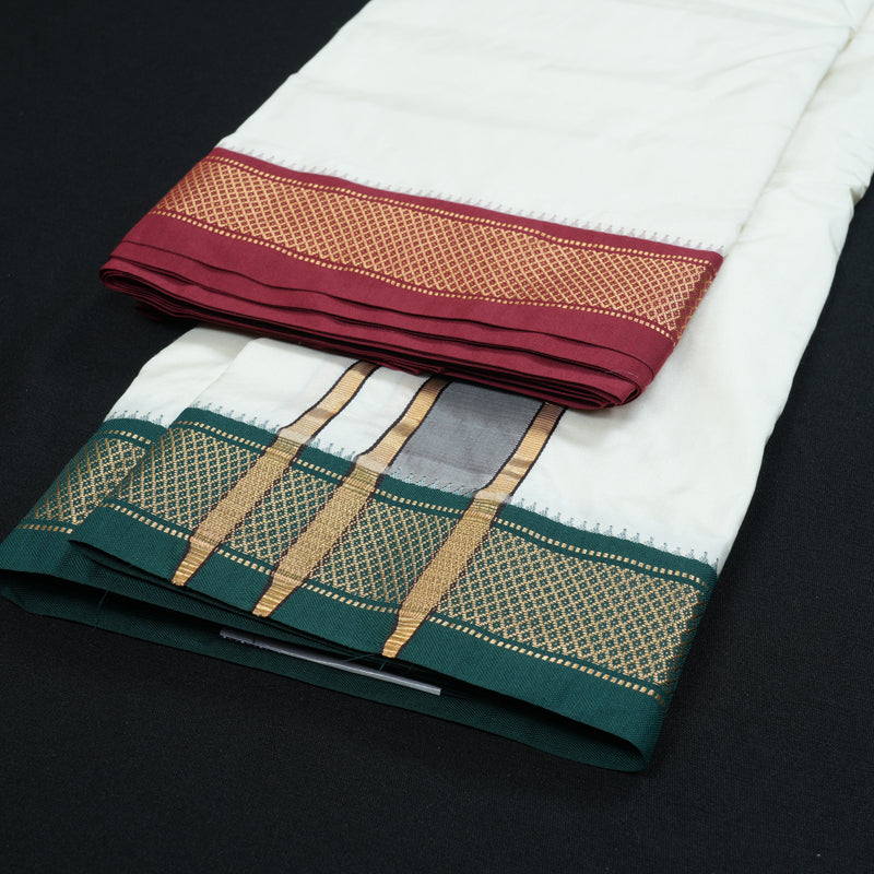 Hayagrivas Handloom 8*4 Silk Dhothi KBF320E1-4