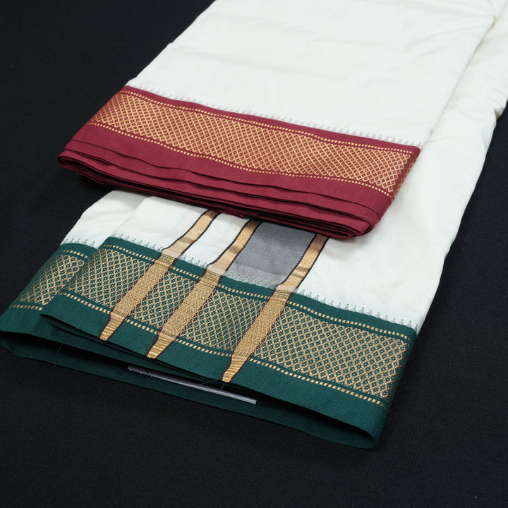 Hayagrivas Handloom 8*4 Silk Dhothi KBF320E1-4