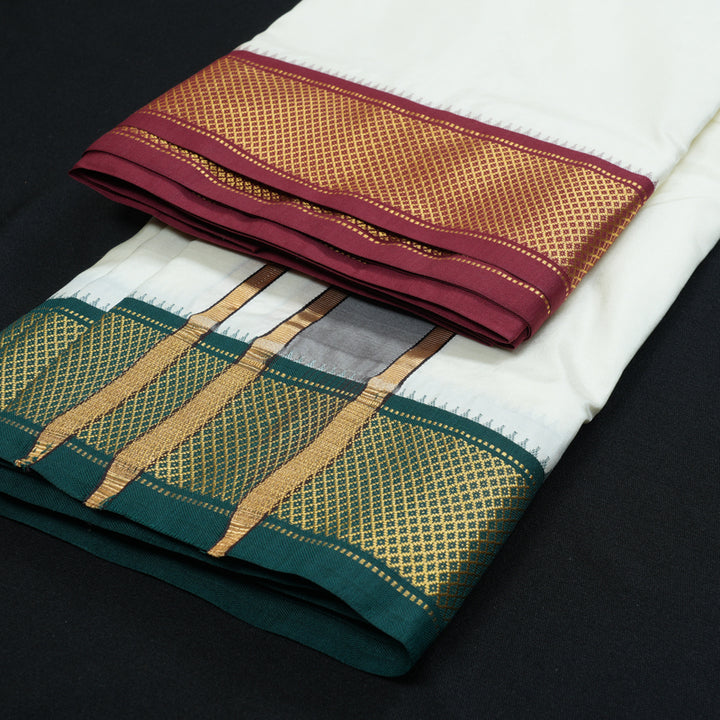 Hayagrivas Handloom 8*4 Silk Dhothi KBF320E3-5