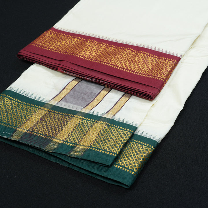 Hayagrivas Handloom 8 Mulam Silk Dhothi KBF320E7-4