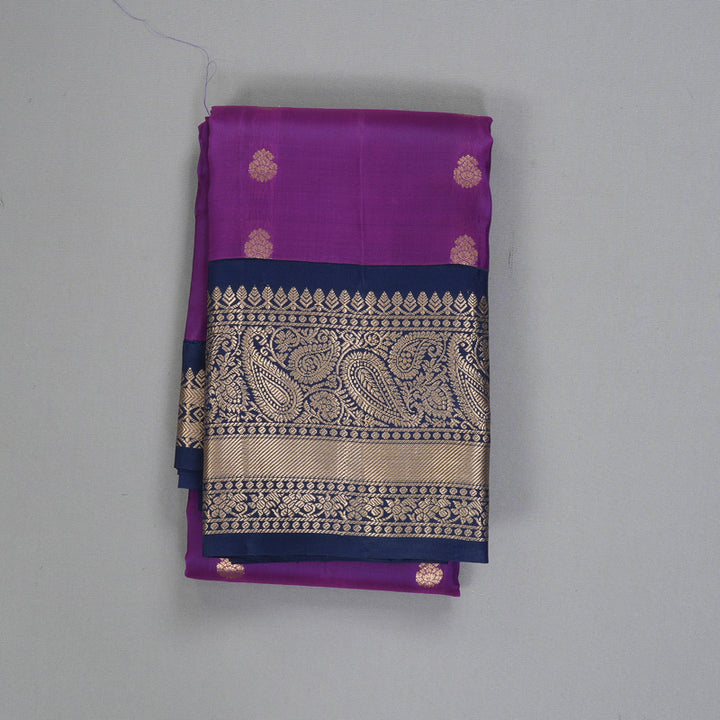 Hayagrivas Handloom Purple Kanjivaram Silk Saree KBF321E1-6