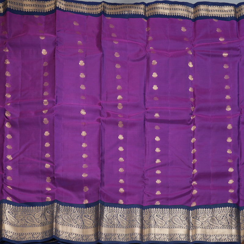 Hayagrivas Handloom Purple Kanjivaram Silk Saree KBF321E1-6