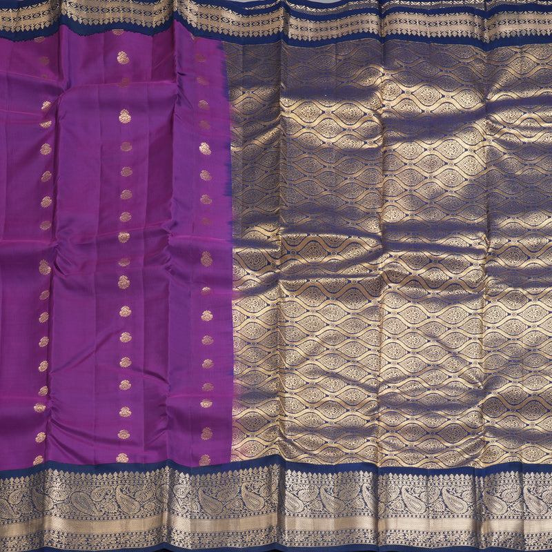 Hayagrivas Handloom Purple Kanjivaram Silk Saree KBF321E1-6
