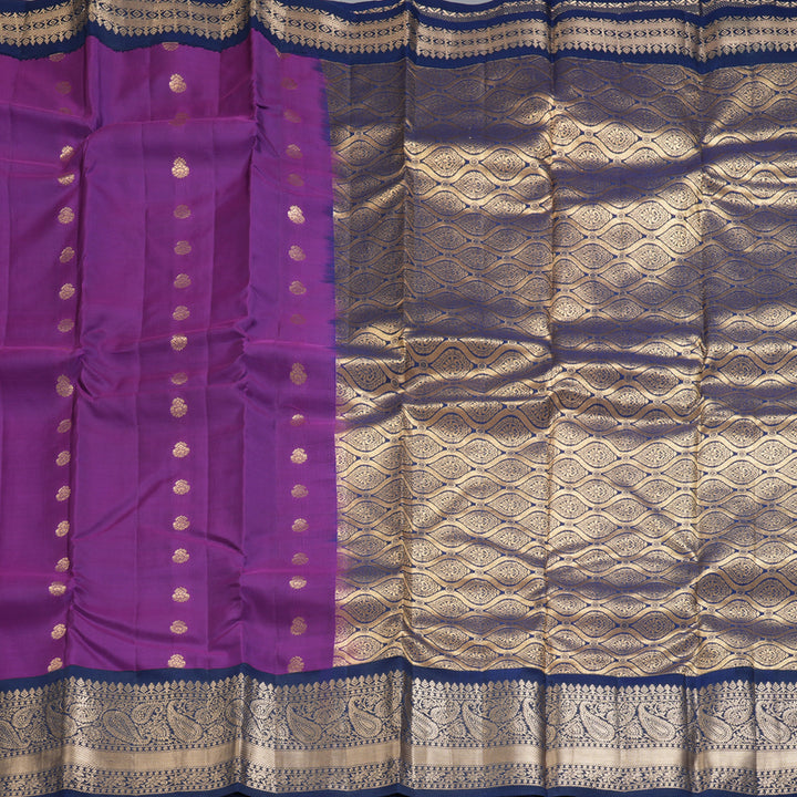 Hayagrivas Handloom Purple Kanjivaram Silk Saree KBF321E1-6