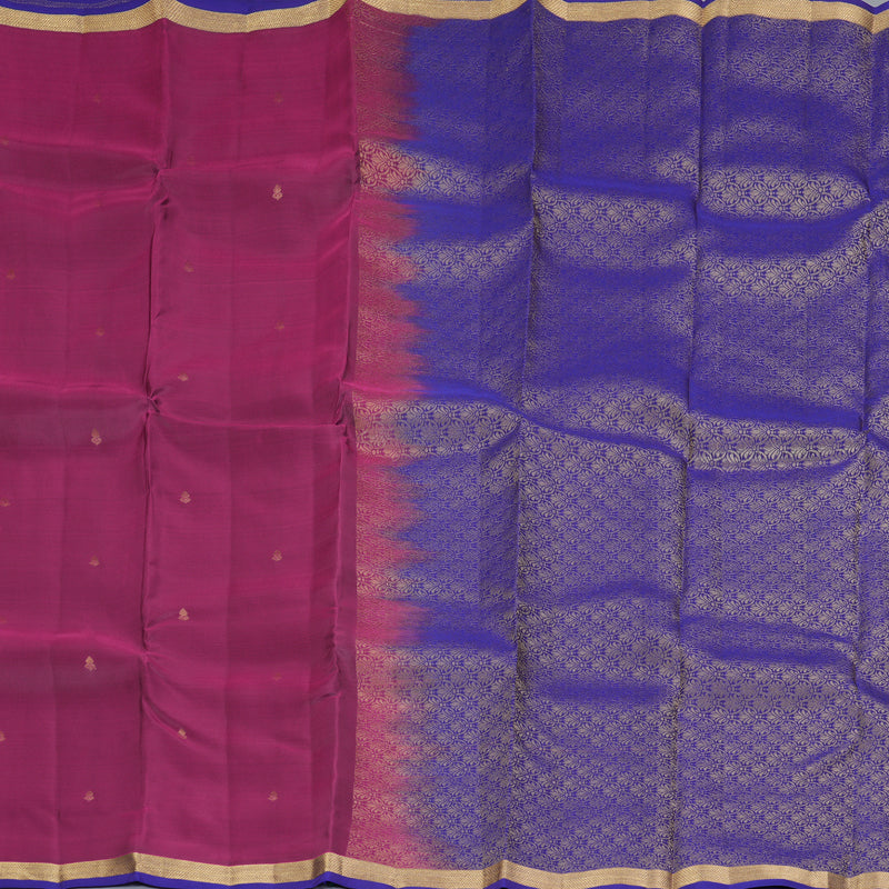 Hayagrivas Handloom Magenta Kanjivaram Silk Saree with Purple Border KBF322E1-17