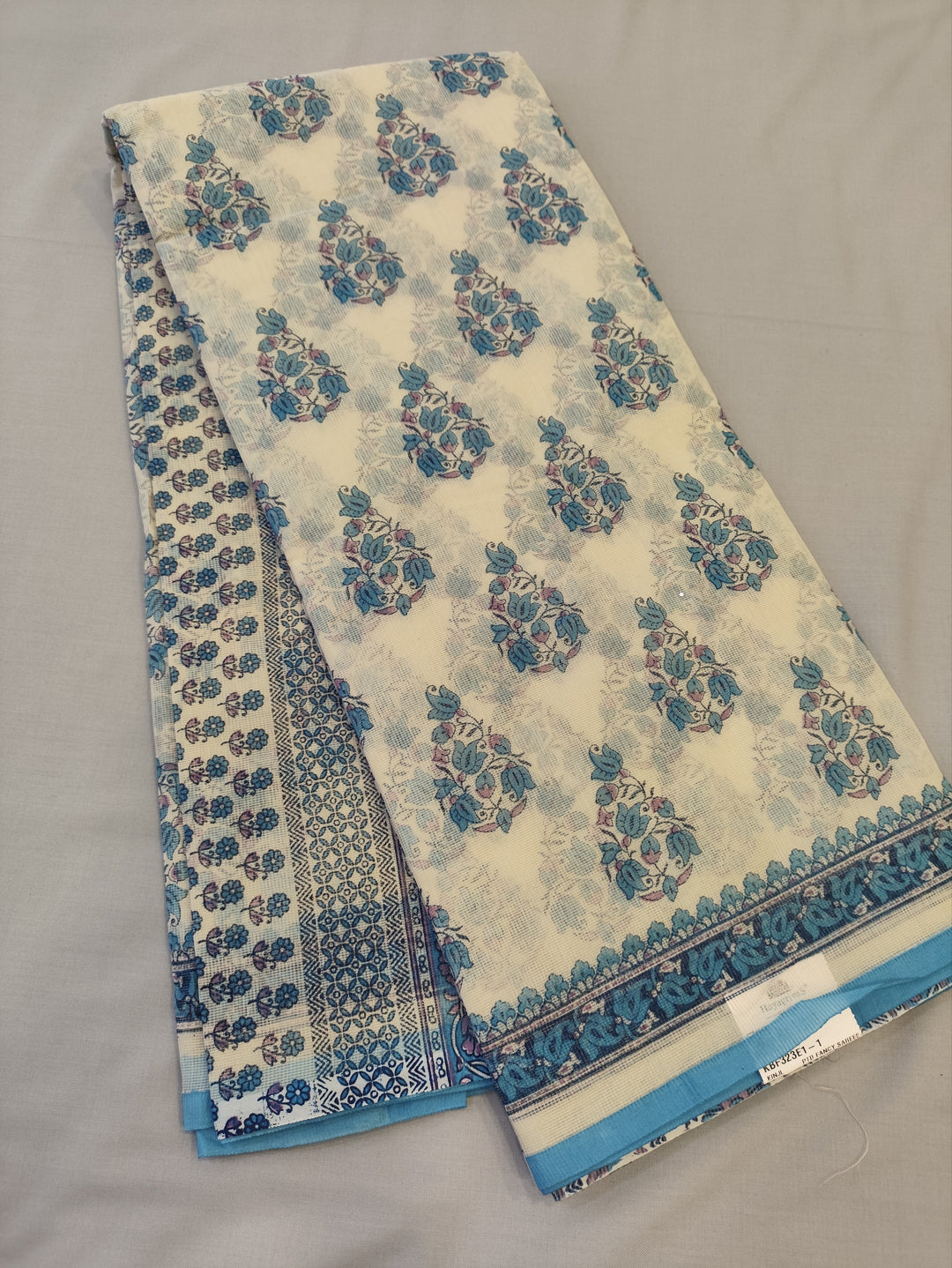 Hayagrivas Beige Kota Cotton Saree KBF323E1-1